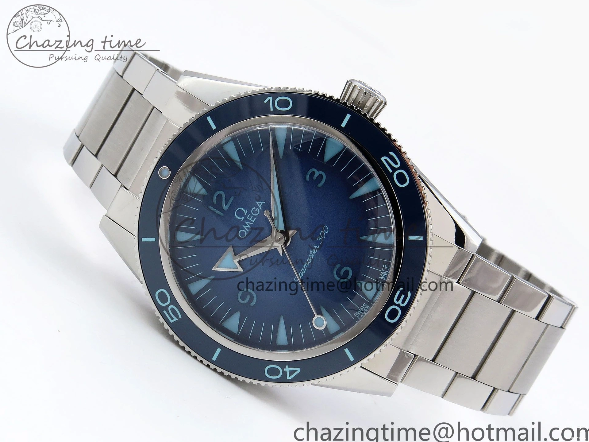 0308 Seamaster 300 Heritage VSF 1:1 Best Edition Blue Dial on SS Bracelet A8912 Super Clone Packable 7716